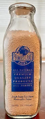 Vintage ACL - PROMISE LAND DAIRY MILK Bottle FLORESVILLE TEXAS Cow • $10