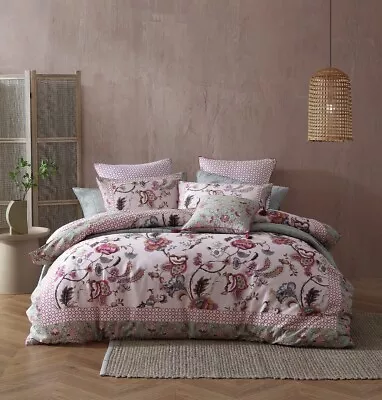 Logan & Mason Lorelai Quilt Cover Set Rose • $34.97