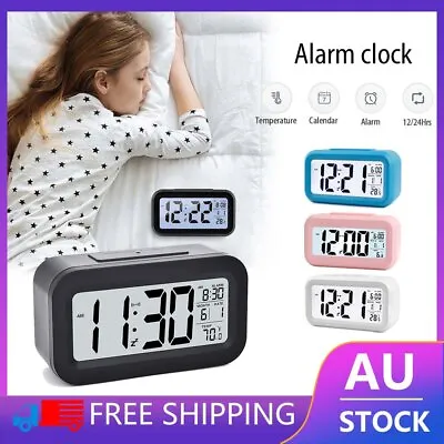 $12.29 • Buy LED Digital Bedside Snooze Alarm Clock Time Temperature Day Night Desktop Clock