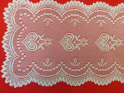 Lace Table Runner 49x17 White Vintage • $17.95