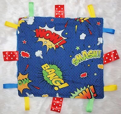 Baby Taggie | Taggy | Soft Toy | Sensory Blanket | Minky Gift |  Batman Bang • $14.50