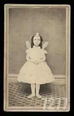 Cute ID'd Girl Dressed As Fairy Princess 1860s CDV Norwich Connecticut Photo • $269.50