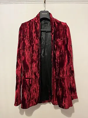 Haider Ackermann Crinkled Velvet Blazer | Runway/Red Carpet | 38 Oversized • $610.41