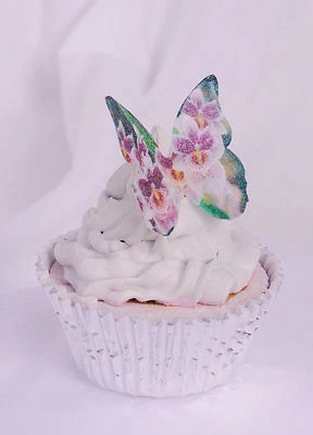 $6.89 • Buy Butterfly Cake Topper 20pc Edible Flower Unicorn Princess Engagement Tea Baby