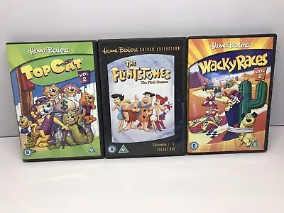 Hannah Barbera Cartoon DVD X3 The Flintstones Top Cat Wacky Races • £9.99