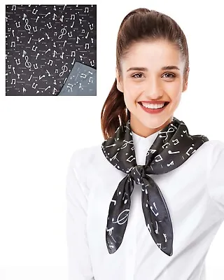 CBC Crown Music Notes Theme 35 X35  Square Silk-Feeling Fashion Scarf • $9.99