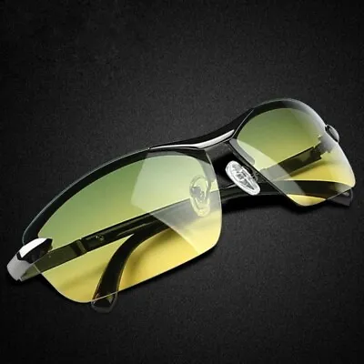 Rectangular Polarized Photochromic Sunglasses Men Night Vision Driving Glasses • $12.16