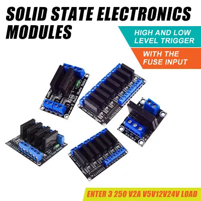$6.84 • Buy 5-24V 1/2/4/6/8SSR Channel Solid State Relay Module Arduino Raspberry PI AVR PIC