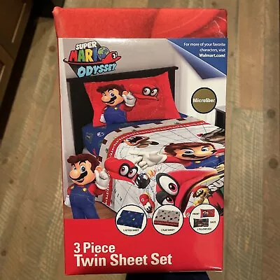 Super Mario Odyssey 3 Piece Twin Sheet Set Super Soft • $44.95