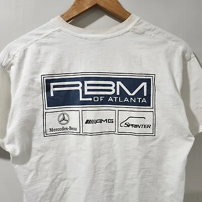 Vintage Mercedes Benz RBM Atlanta Shirt Car Auto Promo Graphic Medium White • $34.99