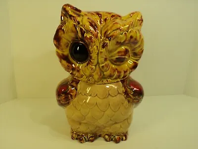Vintage Winking Owl Cookie Jar. Great Colors. Very Unique • $49.95