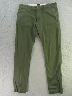 J Crew Pants Mens 32x31 Green Stretch Chino Flat Front Twill 484 • $19.95