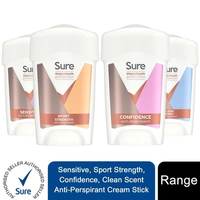 £12.99 • Buy 3x 45ml Sure Women 96 H Anti-Perspirant Deodrant Cream For Maximum Protection