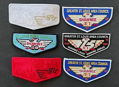 Shawnee Lodge 51 Flaps 6 Different OA Order Of The Arrow Patches • $29.99