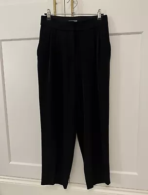 H&M Cropped Straight Black Trousers Size 36 • £10