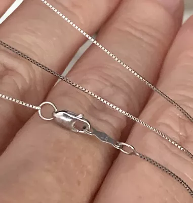 $109 • Buy 14k White Gold 18  Necklace Box Chain Lobster Clasp 1.17 Grams