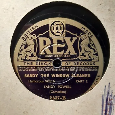 £5 • Buy Sandy Powell - Sandy The Window Clean - REX 8637 - 78rpm Shellac 10  Comedy 1935