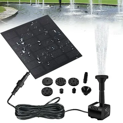 180L/H Fountain Pumps Solar Panel Powered Water Feature Pump Garden Pool Pond • £10.99