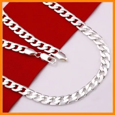 $5.95 • Buy Stunning 925 Sterling Silver Filled 4MM Classic Curb Necklace Chain Wholesale