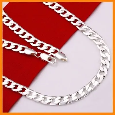 Stunning 925 Sterling Silver Filled 4MM Classic Curb Necklace Chain Wholesale • $5.95