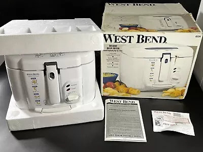 WEST BEND Deluxe Deep Fryer EXCELLENT Unit Model 6234 White Box Instructions Vtg • $74.50