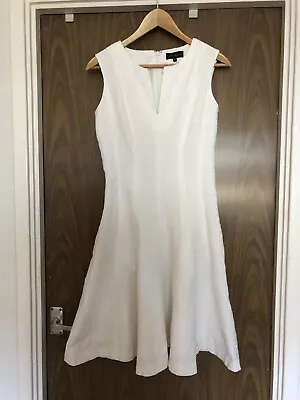 £29.99 • Buy Luisa Spagnoli White Dress Sleeveless Jacquard Side Pockets