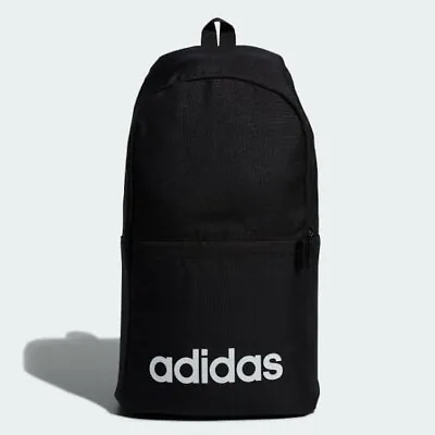 $34.95 • Buy Adidas Linear Classic Daily 20L Backpack Black-White Logo School/Sport/Gym BNWT