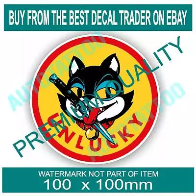 VINTAGE UNLUCKY CAT Decal Sticker Vintage Americana Hot Rod Rat Rod Stickers • $5.50