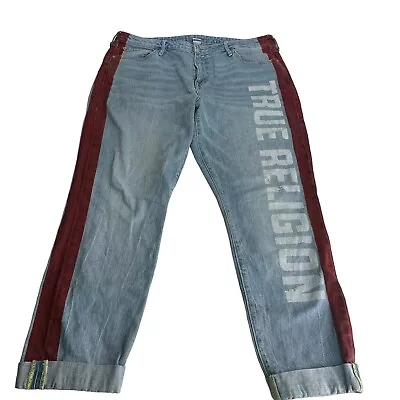 True Religion Cameron Slim Boyfriend Side Stripe Jeans Size 32 • $26.24