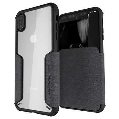 Ghostek EXEC3 Tough Flip Card Wallet Case Cover For Apple IPhone XS Max - Grey • £6.95
