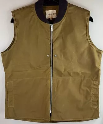 Cloth & Cut UK M Vest Dry Wax 8oz British Millerain 100% Cotton Gilet Rustic VGC • $124.44