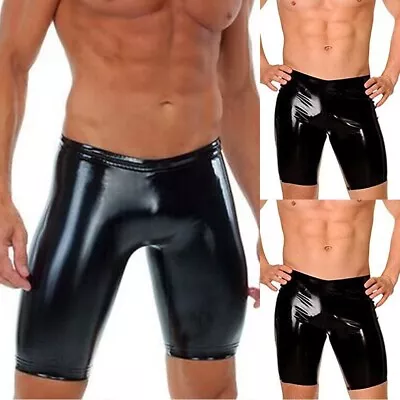£11.33 • Buy Underwear Shorts Wet Look Underpants Artificial PU Briefs Shorts Mens PU-Leather