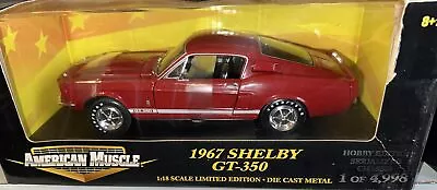 American Muscle 1/18 1967 Shelby GT-350 Limited Edition Red Die-Cast Car • $44.98