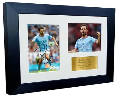 Signed Bernado Silva Manchester City Autograph Photo Photograph Picture Frame G • £25