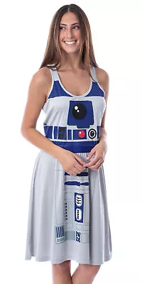Star Wars Womens' R2-D2 Droid Racerback Pajama Nightgown Costume Dress • $28.95