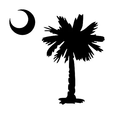 PALMETTO With CRESCENT MOON - Vinyl Decal Sticker - South Carolina - Tree SC • $4.99