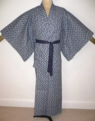 Rare  Vintage But Unused Men's Japanese Yukata Cotton Kimono Robe Dressing Gown • £39.99