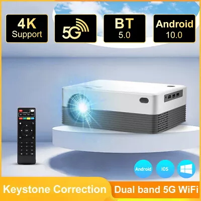 50000LM 4K 1080P Android WiFi Bluetooth LED Home Theater Video Projector Cinema • $94.99