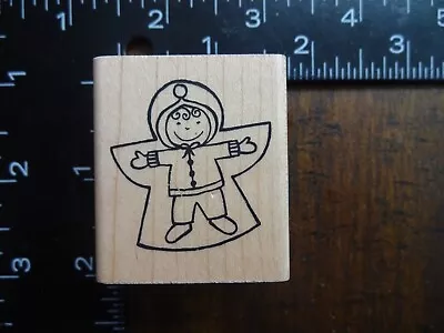 LITTLE KID MAKING A SNOW ANGEL Winter Rubber Stamp By A MUSE ART STAMPS • $5.99