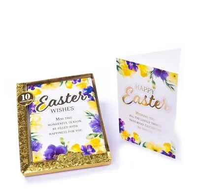 PACK OF 10 EASTER FLORAL WISHES Easter Cards 2 Designs  • £3.99