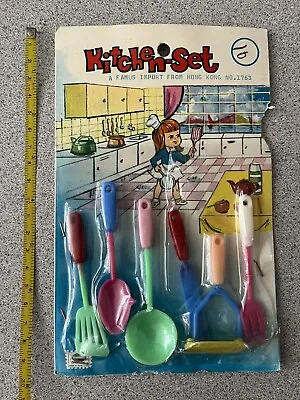 Set Of Vintage Child’s Toy Miniature Kitchen Utensils Plastic • $14