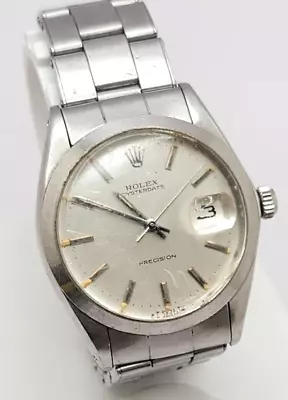 Vintage 1969 ROLEX Oyster Date Precision REF 6694 Manual Wind Men's Watch Works • $1999