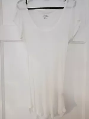 Majestic Paris Super Soft White Semi Sheer Silk Blend T-shirt Women's S • $25