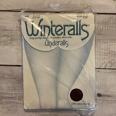 Vintage 1979 Winteralls Underalls Hanes Pantyhose Wine Size A B Style 380 • $6.43