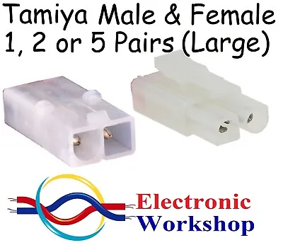 Tamiya RC Battery Connectors PAIRS LARGE Plugs 7.2V Airsoft Radio Lipo UK Seller • £3.99