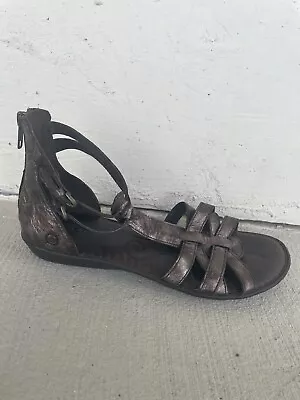 Born Sandals Womens 10 Leather D02006 Brown Casual Comfort Buckle Ankle Strap • $17.10