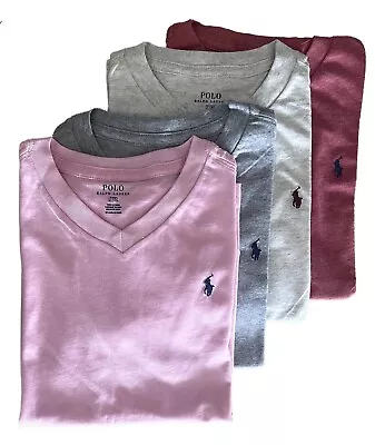 Girls Ex Ralph Lauren T Shirt New V Neck Bonus 4  Pack Small Age 7 • £18.99