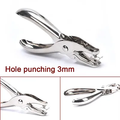 3mm Single One Hole Hand Held Paper Punch Ticket Craft Puncher Metal Cut P-A Eh • £4.78