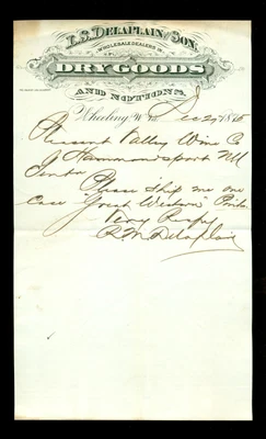 $35 • Buy 1870's 80's 90's 1900's WHEELING W. VA WHISKEY DRY GOODS LETTERHEAD LOT