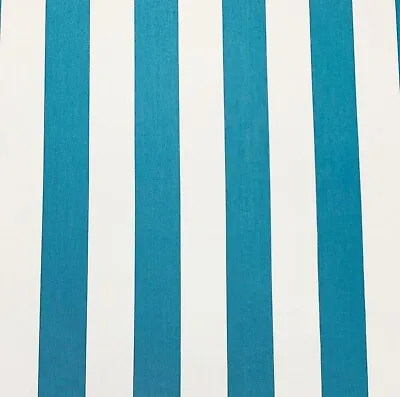 $19.99 • Buy Ballard Canopy Stripe Bermuda White Blue Sunbrella Outdoor Fabric By Yard 54 W